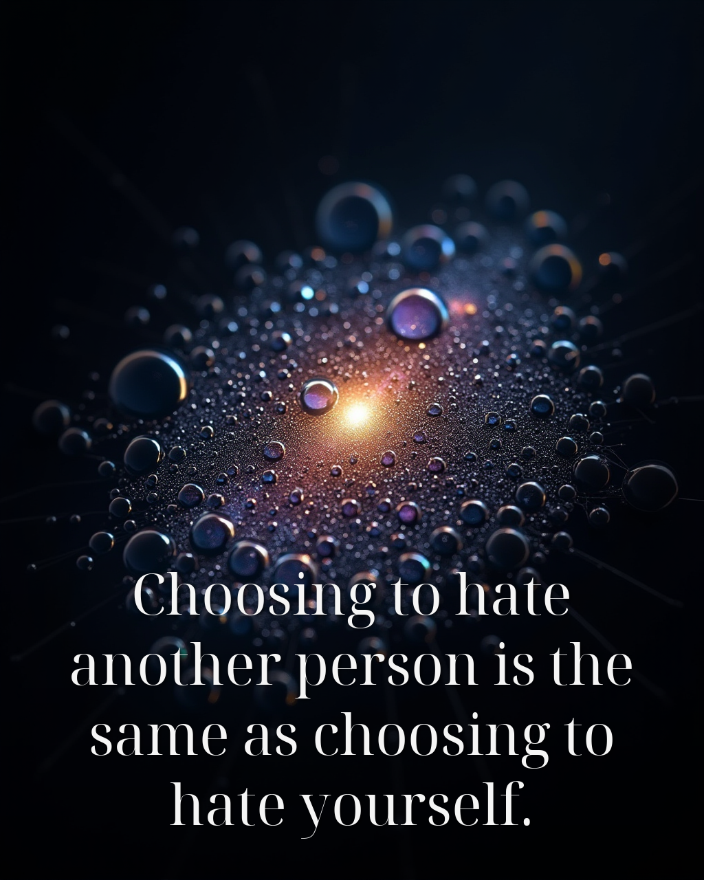 Choosing to hate another person is the same as choosing to hate yourself.