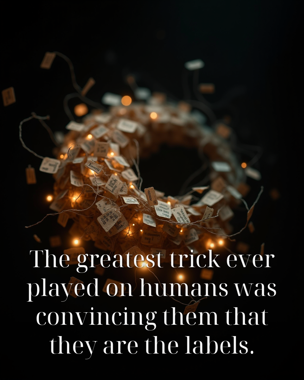 The greatest trick ever played on humans was convincing them that they are the labels.