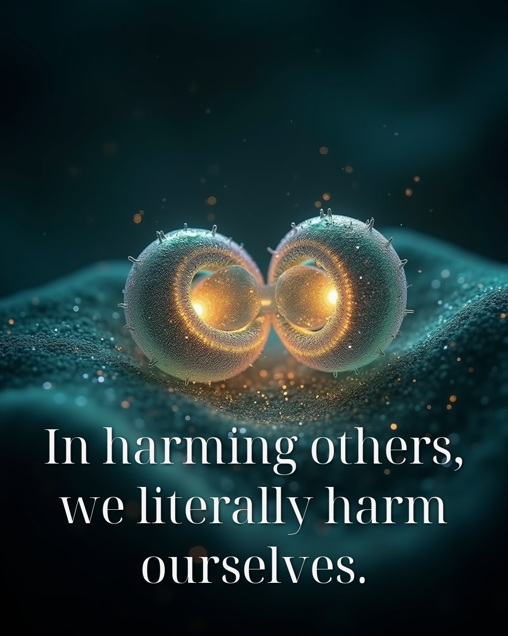 In harming others, we literally harm ourselves.