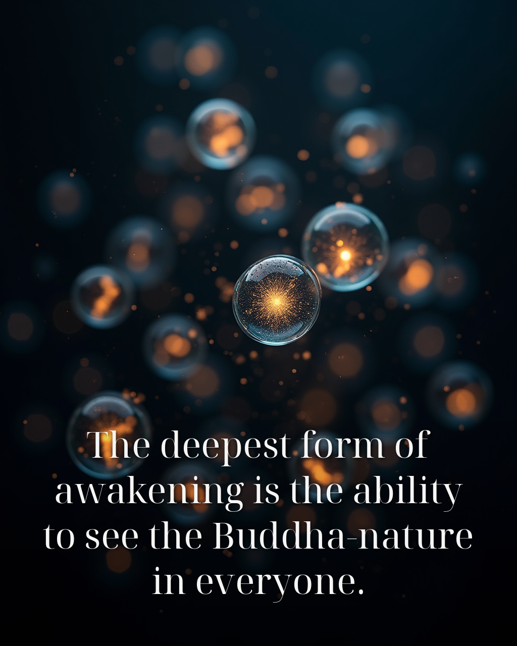 The deepest form of awakening is the ability to see the Buddha-nature in everyone.