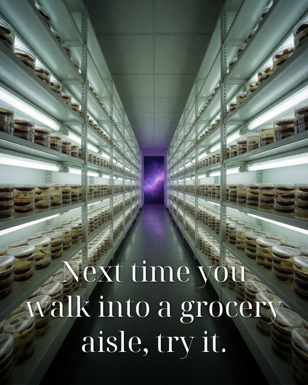Next time you walk into a grocery aisle, try it.