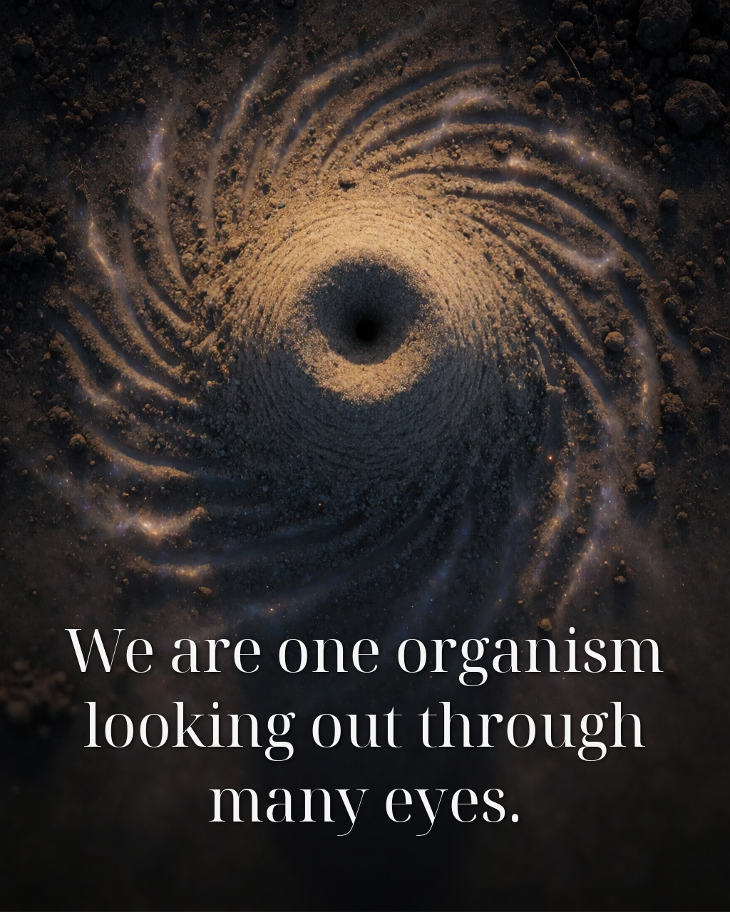 Monism is the idea that we are all one thing — one organism expressing itself through these varied consciousnesses.