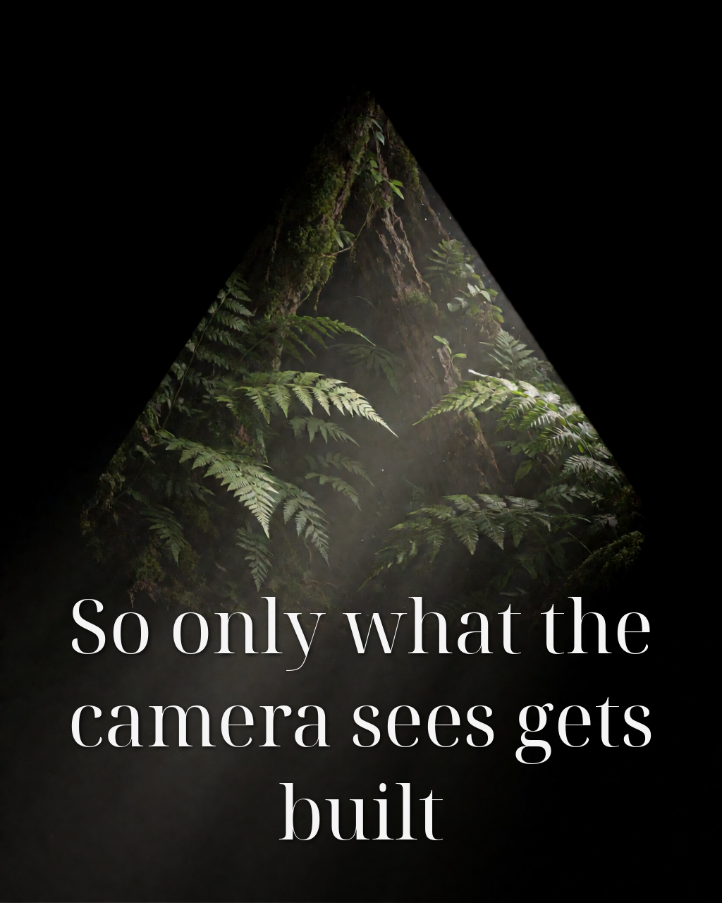 So only what the camera sees gets built