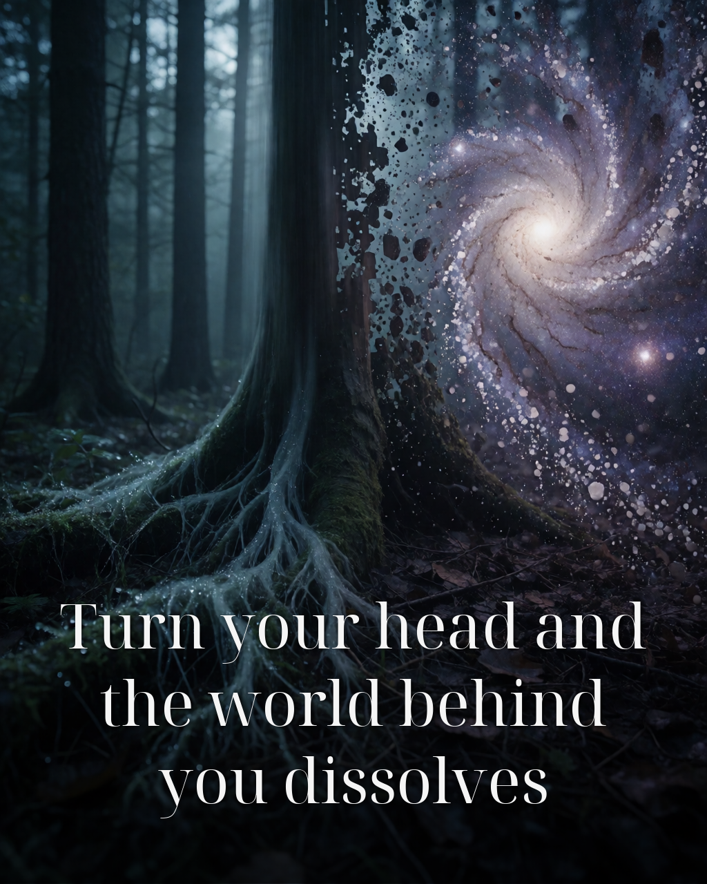 Turn your head and the world behind you dissolves
