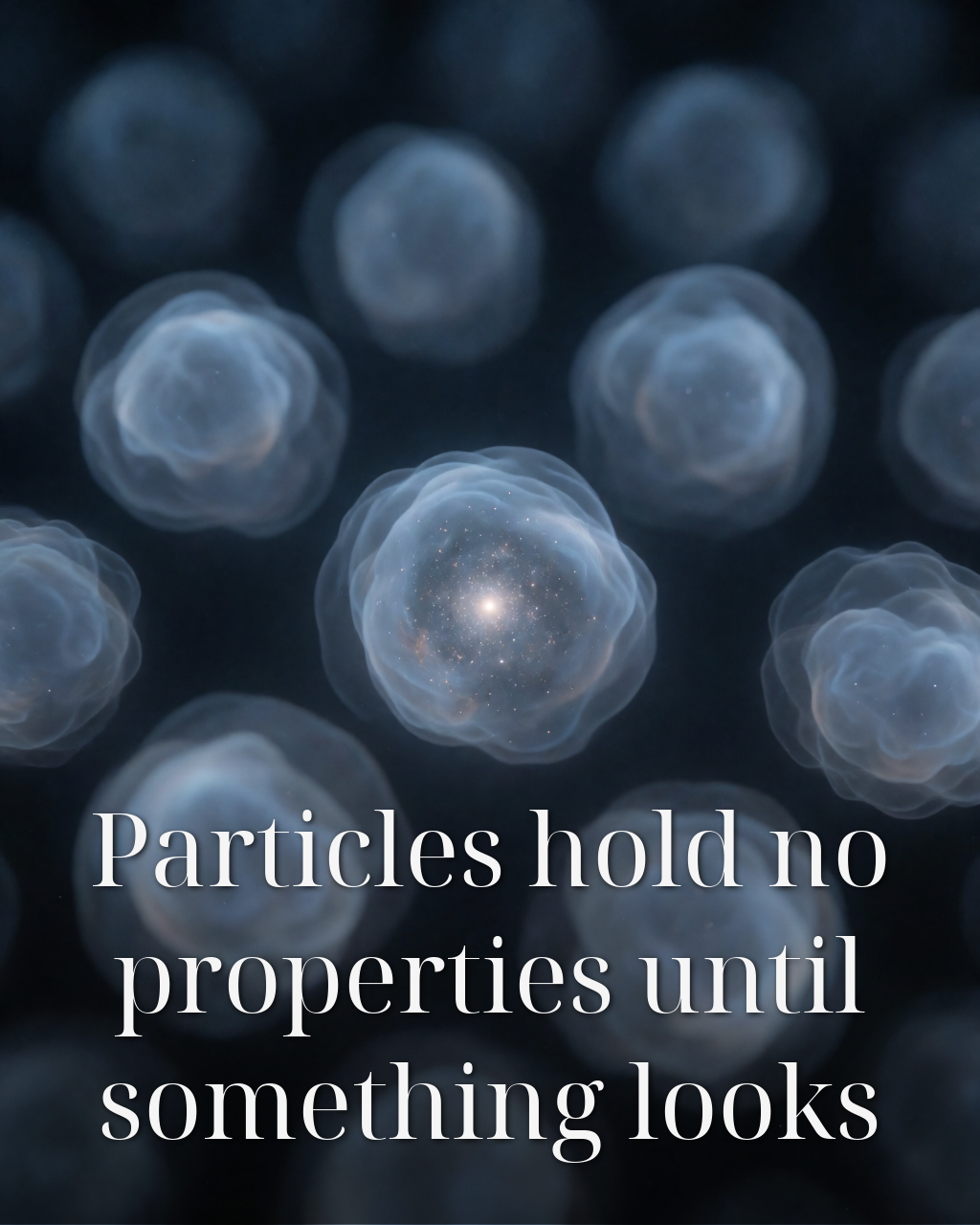 Particles hold no properties until something looks
